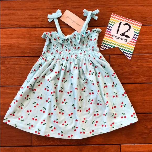 First Impressions Baby Girls Cherry Printed Sundress Dress Choose Size First Impressions Baby Girls Cherry Printed Sundress Dress Choose Size